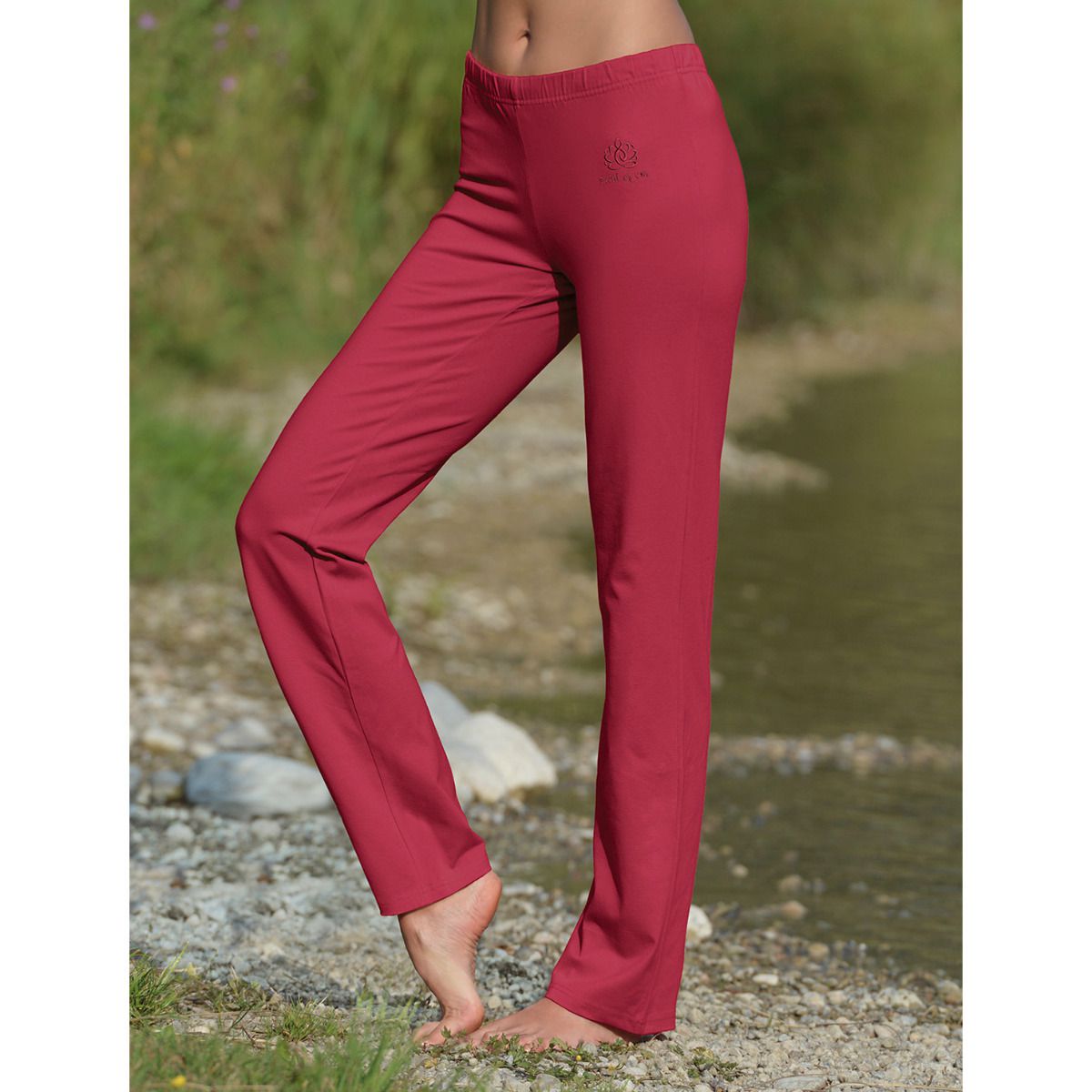 Yoga Pants Wellness roses red - The Spirit of OM - Yoga clothing