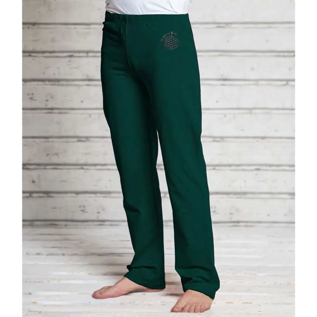Yoga pants for Men Forest Green organic cotton by YOGiiZA 