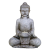 Meditation Buddha with candle holder stone gray