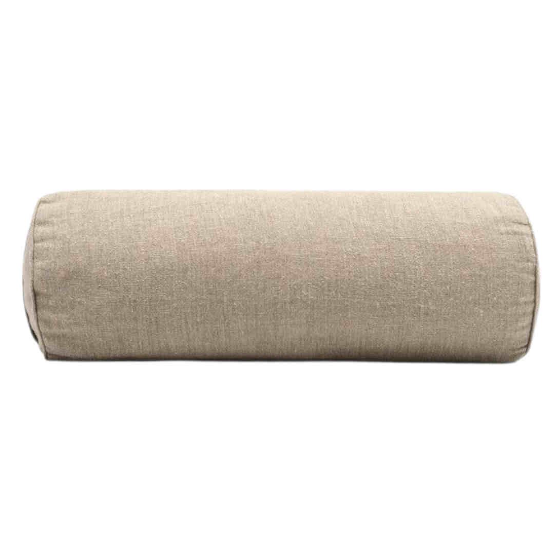 Traversin De Yoga Basaho - Coton Bio + Coques De Sarrasin - Housse Amovible Lavable - 68x20x20 Cm
