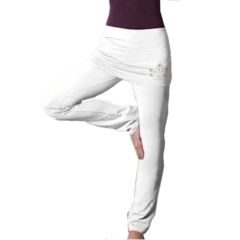 Yoga Broek met Rokband wit