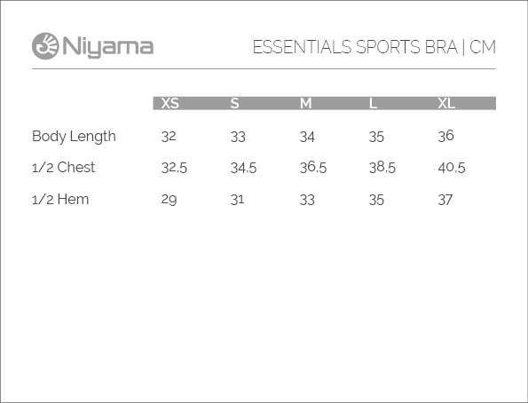 Niyama kledingtabel yoga sports bra